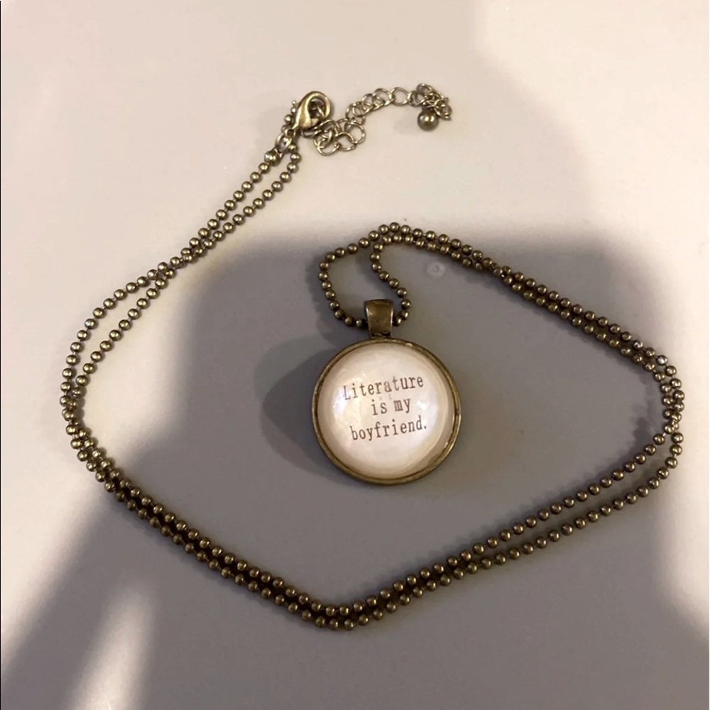 ModCloth bibliophile brass necklace